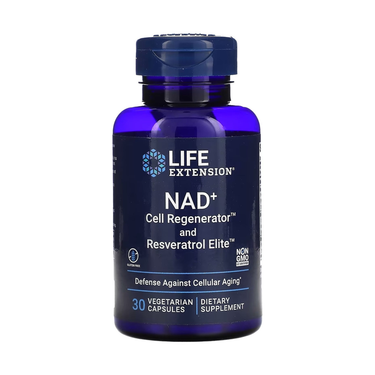 Life Extension NAD+ & Resveratrol Elite — 30 Vegetarian Capsules – original product bottle – PROTEIN DISTRICT Lebanon