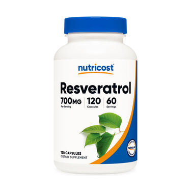 Nutricost Resveratrol 700 mg — 120 Capsules – original product bottle – PROTEIN DISTRICT Lebanon