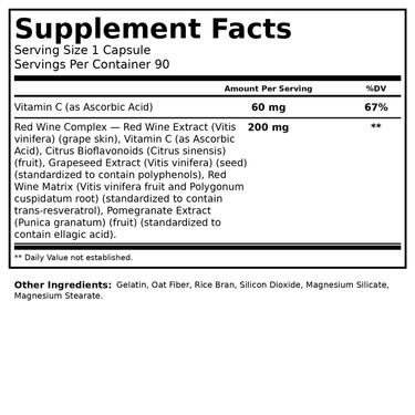 21st Century Resveratrol Nutrition Facts