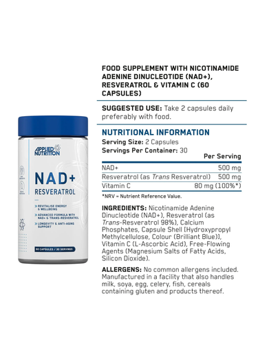 Applied Nutrition NAD + Resveratrol
