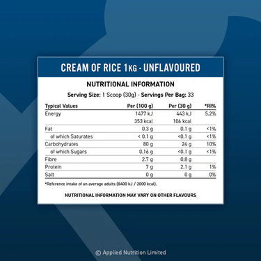 Applied Nutrition Cream Of Rice