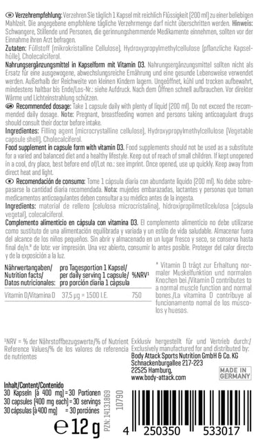 Body Attack Vitamin D3