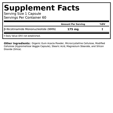 California Gold Nutrition NMN 175 mg Nutrition Facts