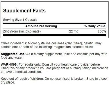 Swanson Zinc Picolinate